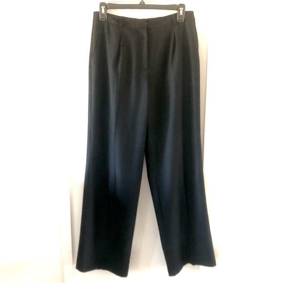 Talbots Pants - Vintage Talbots Black Wool Pants High-waisted Wide Leg Size 6 Petite 90's/Y2K